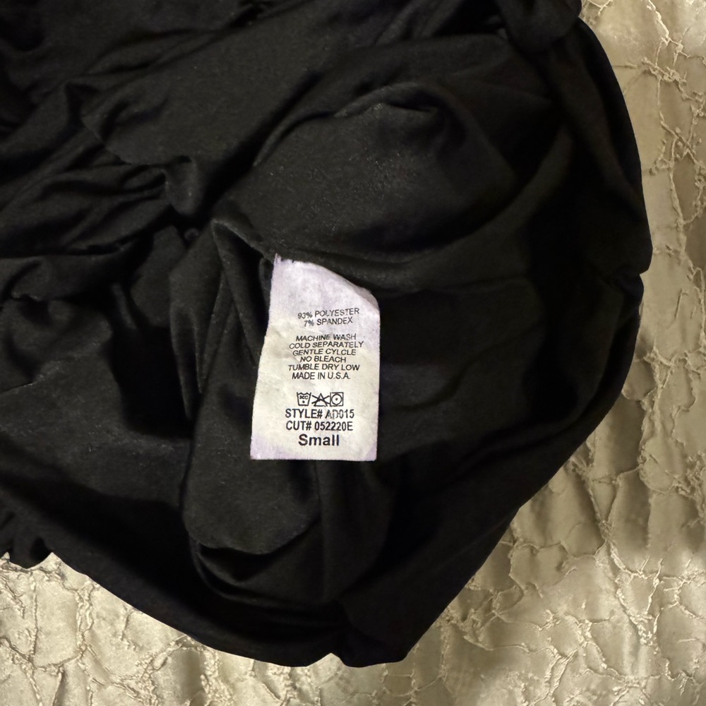 Chic Black Ruched Mini Dress - Picture 6 of 6